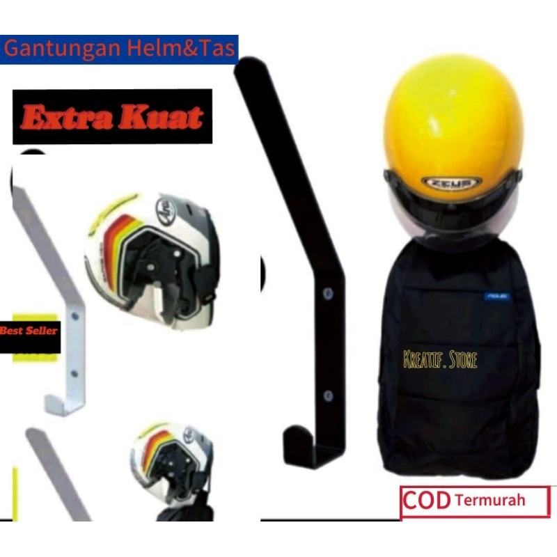 Gantunga Tas CentolanTas Baju Gantungan Helm Kapstok Gantungan helm besiDinding