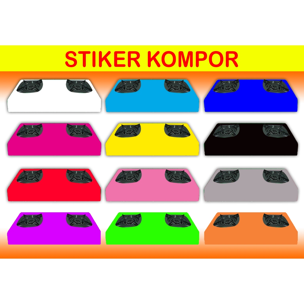 STIKER KOMPOR 1TUNGKU & 2TUNGKU MOTIF WARNA POLOS