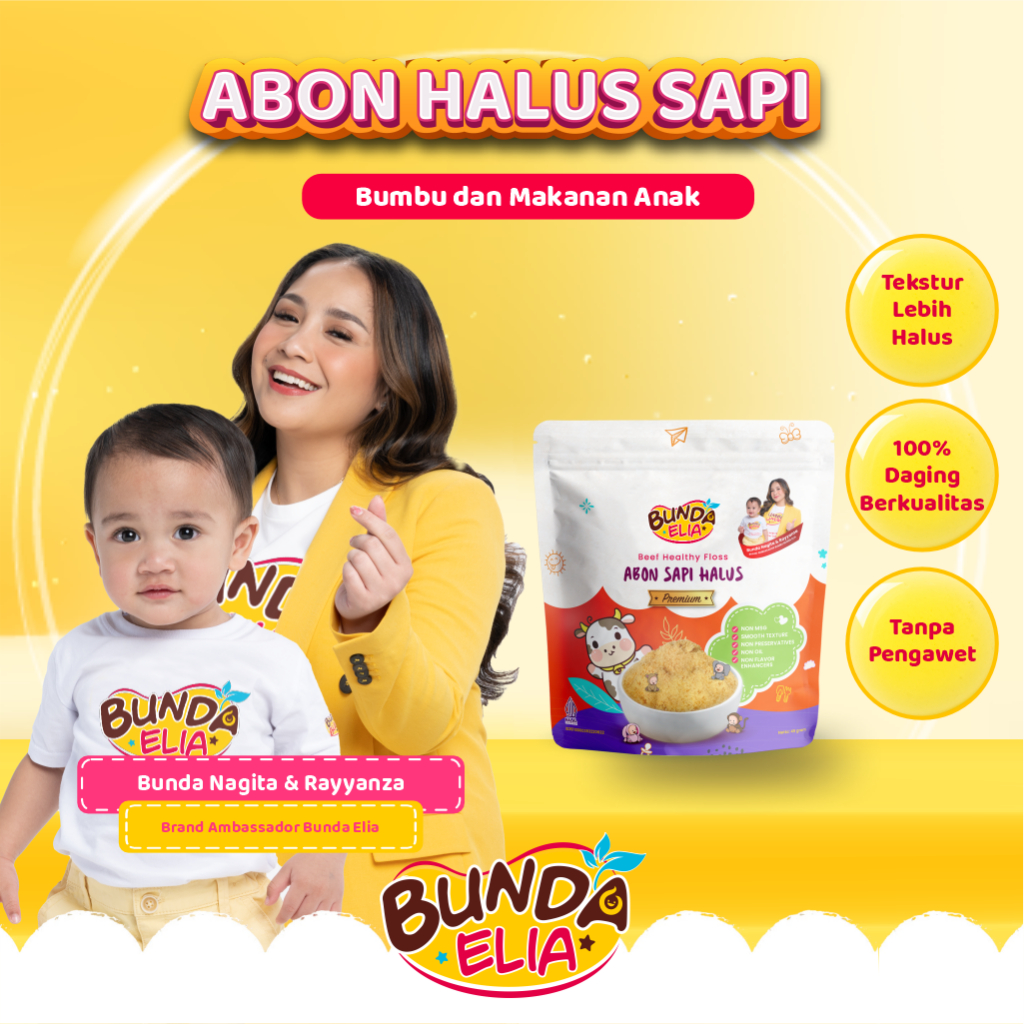 

QH Bumbu Bunda Elia Abon Sapi MPASI / Abon Ayam / Abon MPASI / Abon Bayi / Abon Cipung Asli / Abon