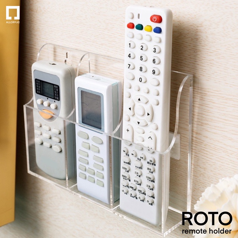 Harga Promo Tempat Penyimpanan Remote AC ROTO Remot TV Holder Hp Handphone Holder Sekat Akrilik Temp
