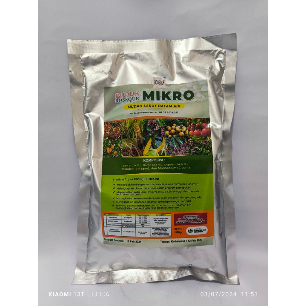 Pupuk Mikro Bossque + GA3 @15 Gr