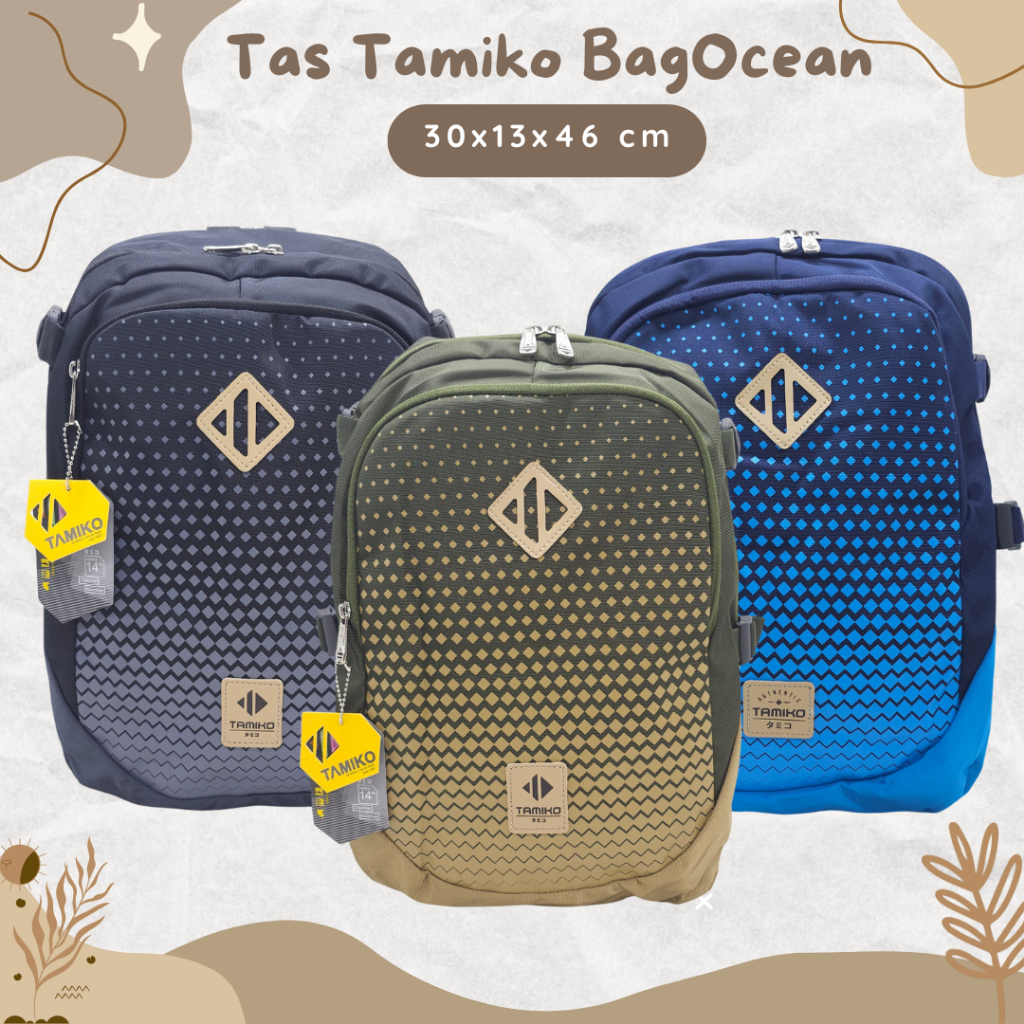 STYLISH BAGPACK TAMIKO NILON CORDURA IMPORT JEPANG MOTIF PATTERN MIX WARNA UNIK 18 INCHI ORIGINAL / 
