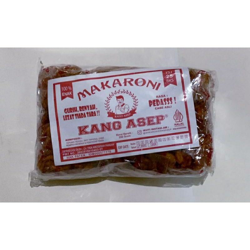 

Makaroni Kang Asep Asin atau Pedas 25Pcs/Pack