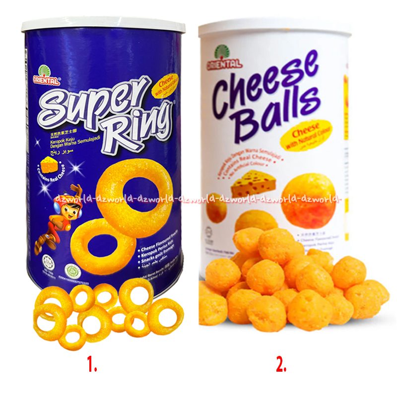 

Super Ring Kemasan Kaleng 80gr Kerupuk Keju Cheese Balls Cemilan Oriental