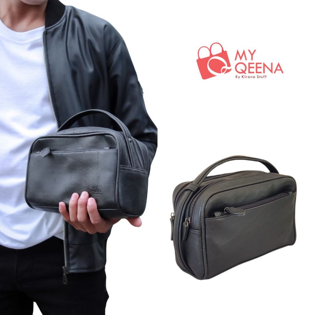 My Qeena by Kirana Stuff Rama Bag Tas Pria Clutch Handbag tampilan mahal