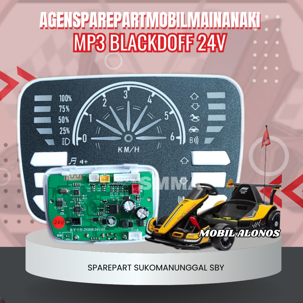 SMMA || MP3 MAINAN AKI ANAK BLACKDOF 24V PUTIH MP3 USB ALONOS MOBIL MAINAN AKI ANAK 24 VOLT