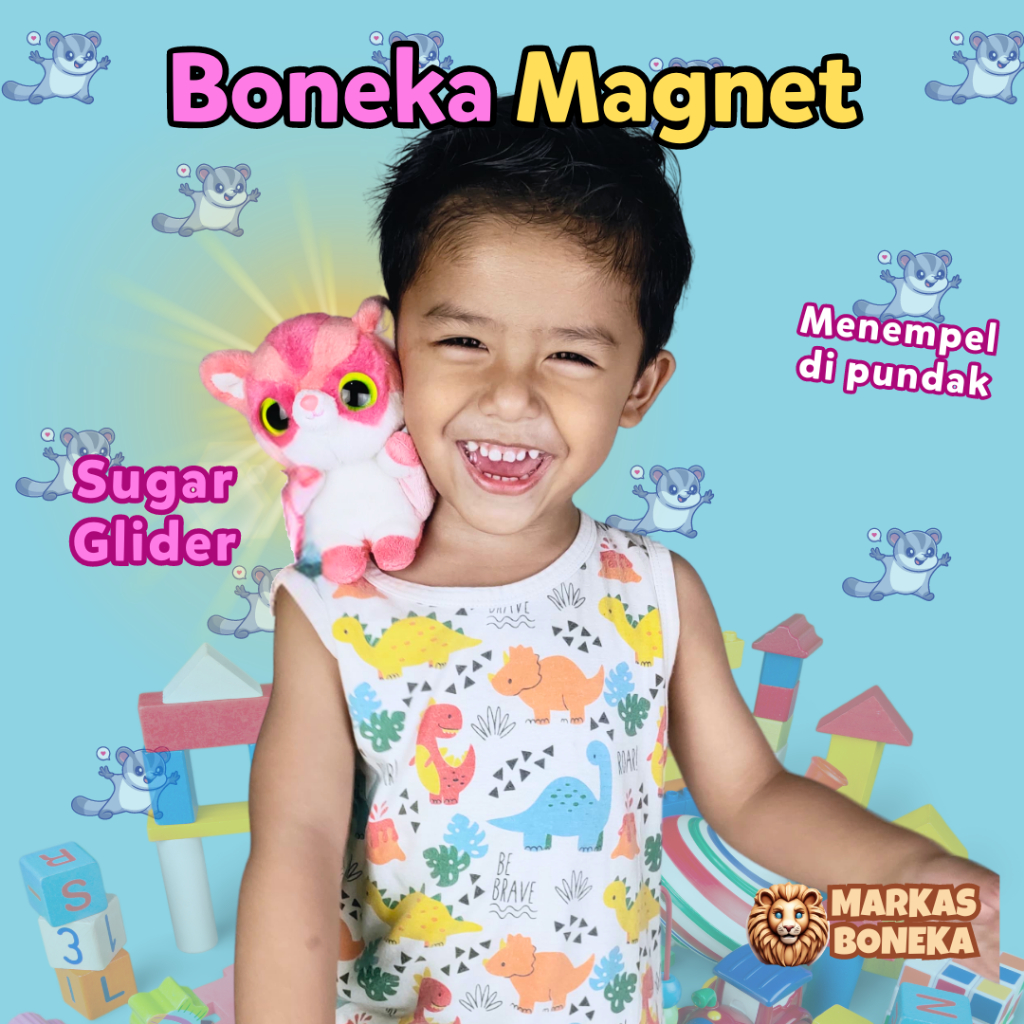 Boneka Magnet menempel di Pundak
