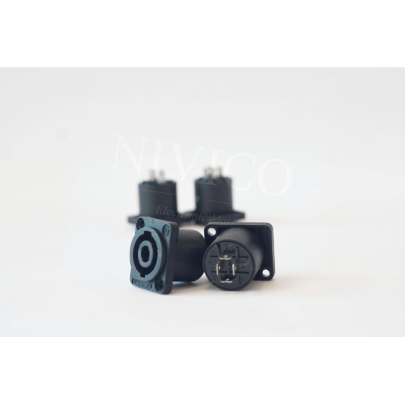 Jack Speakon/Jack Spikon/Jack Spicon Socket Audio System Female Hitam