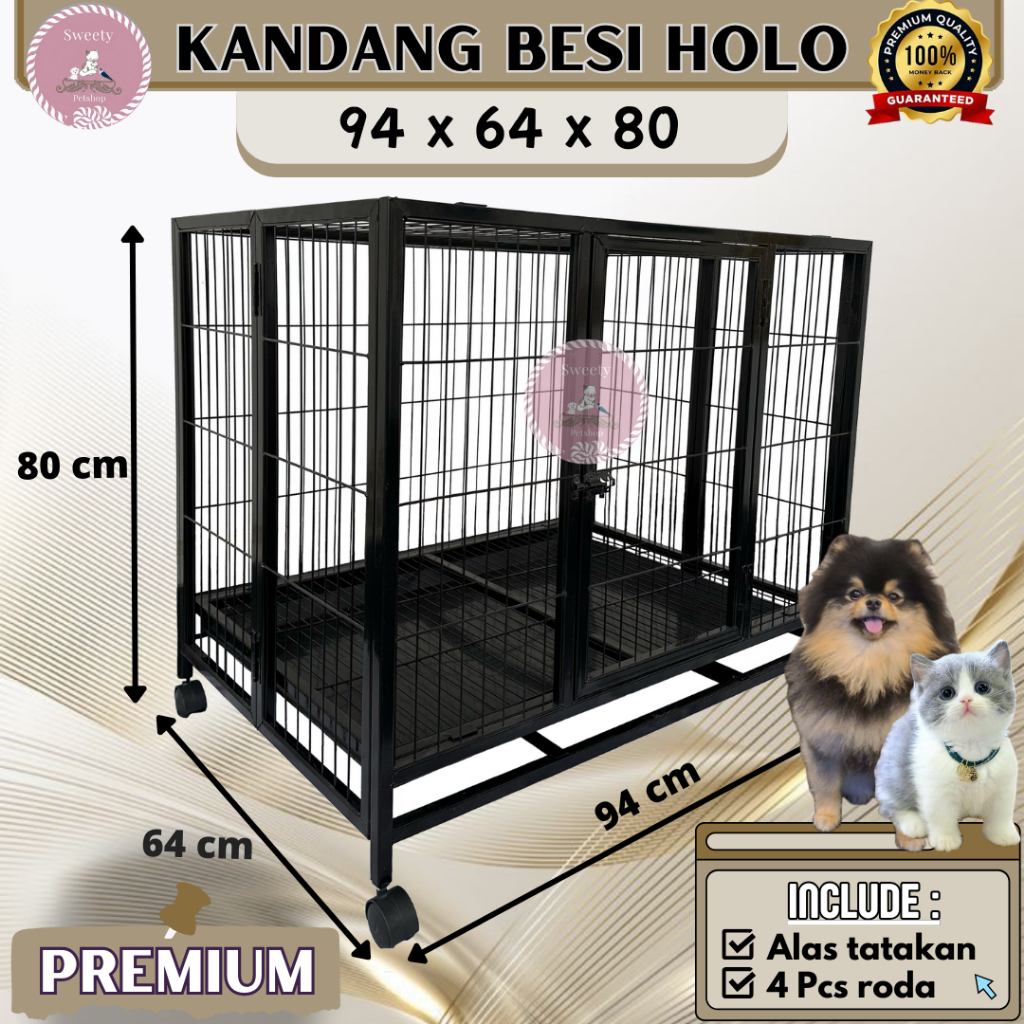 KANDANG ANJING BESAR XXXL BESI HOLOW TEBAL