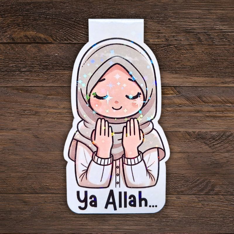 Pembatas Buku Magnet | Handmade Magnetic Bookmark | Ya Allah | Islami | Muslimah