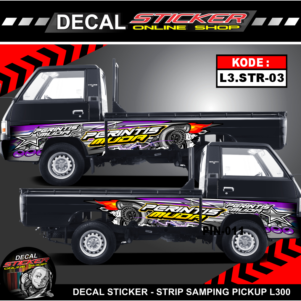 stiker decal print - strip bak samping L300 motif thailook