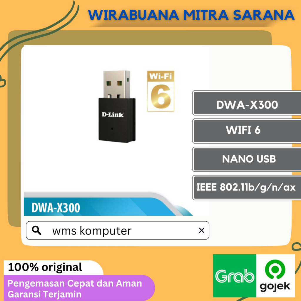 D-LINK DWA-X300 Wifi 6 Nano Usb adapter