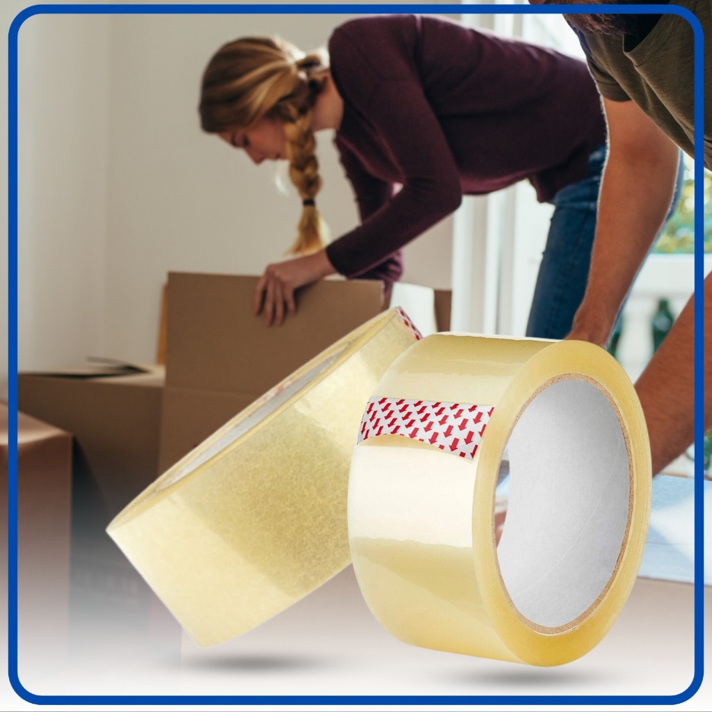 

1 DUS 48 PCS Lakban 45mm 200 Yard Bening Coklat Plakban 2 Inch 200YARD OPP Packing Tape 2" Inci 200Y