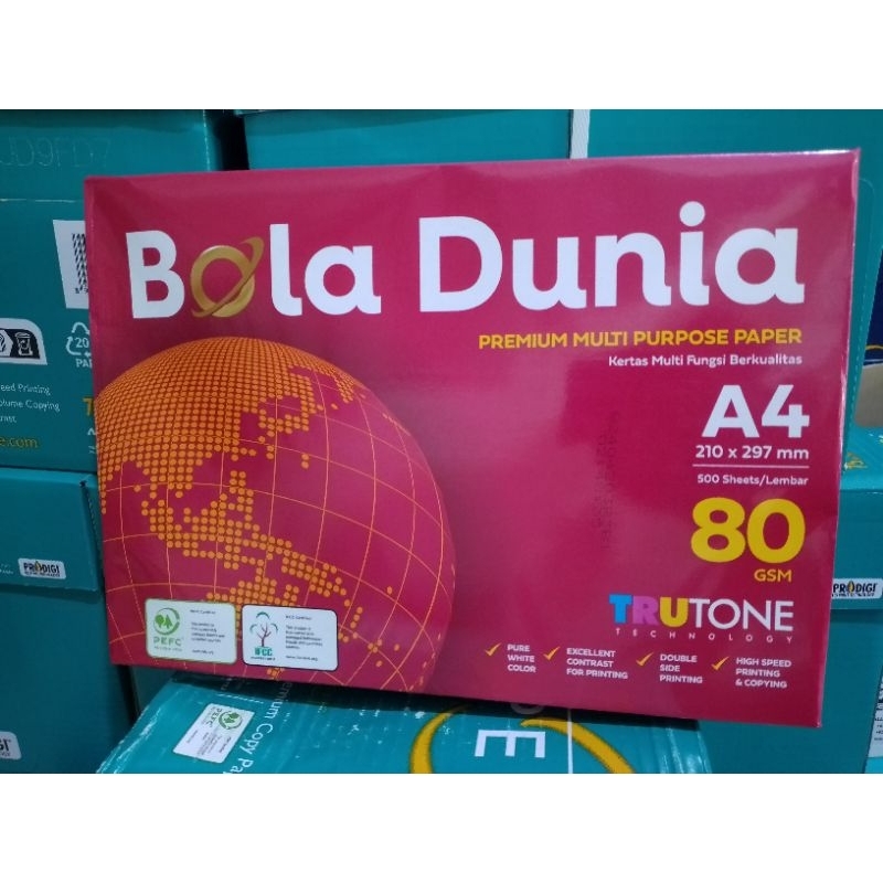 

kertas HVS A4 80 gr BOLA DUNIA