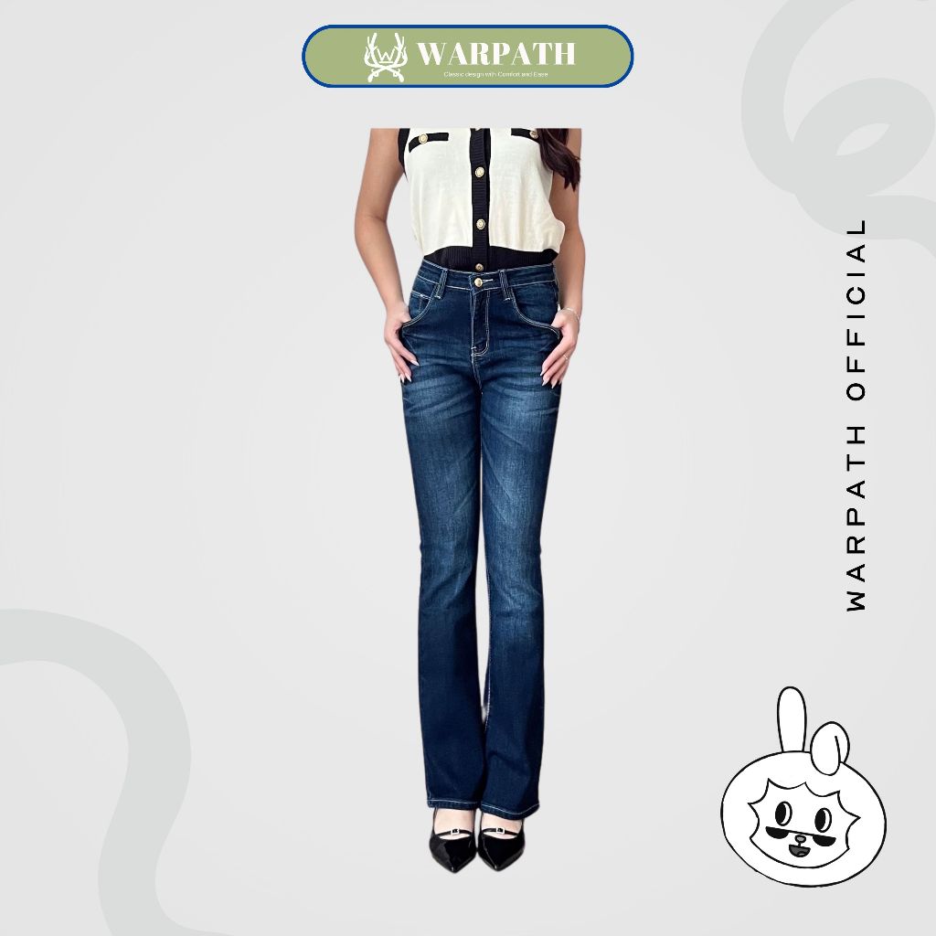 WARPATH - Highwaist Flare Jeans Stretchboot 9199 Cutbray Jeans Denim Panjang Wanita Bahan Stretch