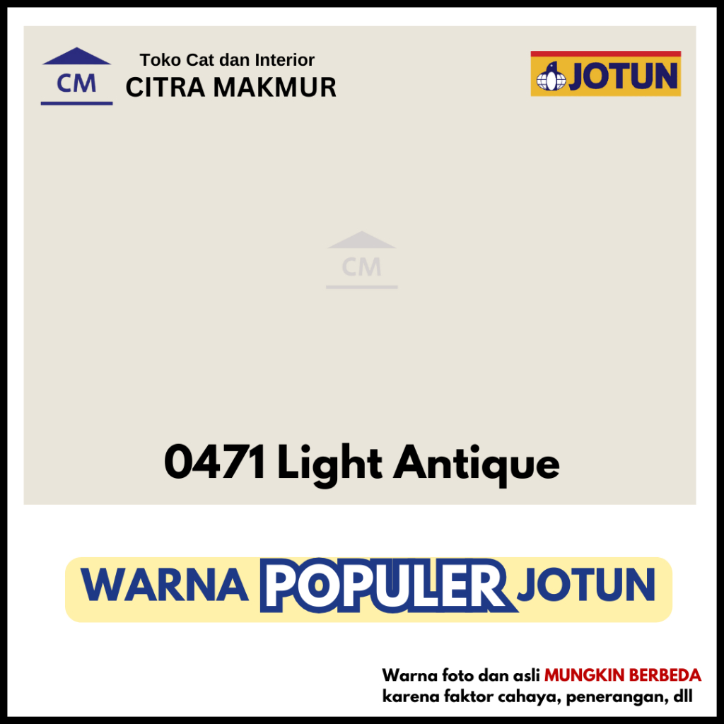 JOTUN 0471 LIGHT ANTIQUE (WARNA POPULER JOTUN) Kemasan Galon - CAT TEMBOK EXTERIOR DAN INTERIOR JOTU
