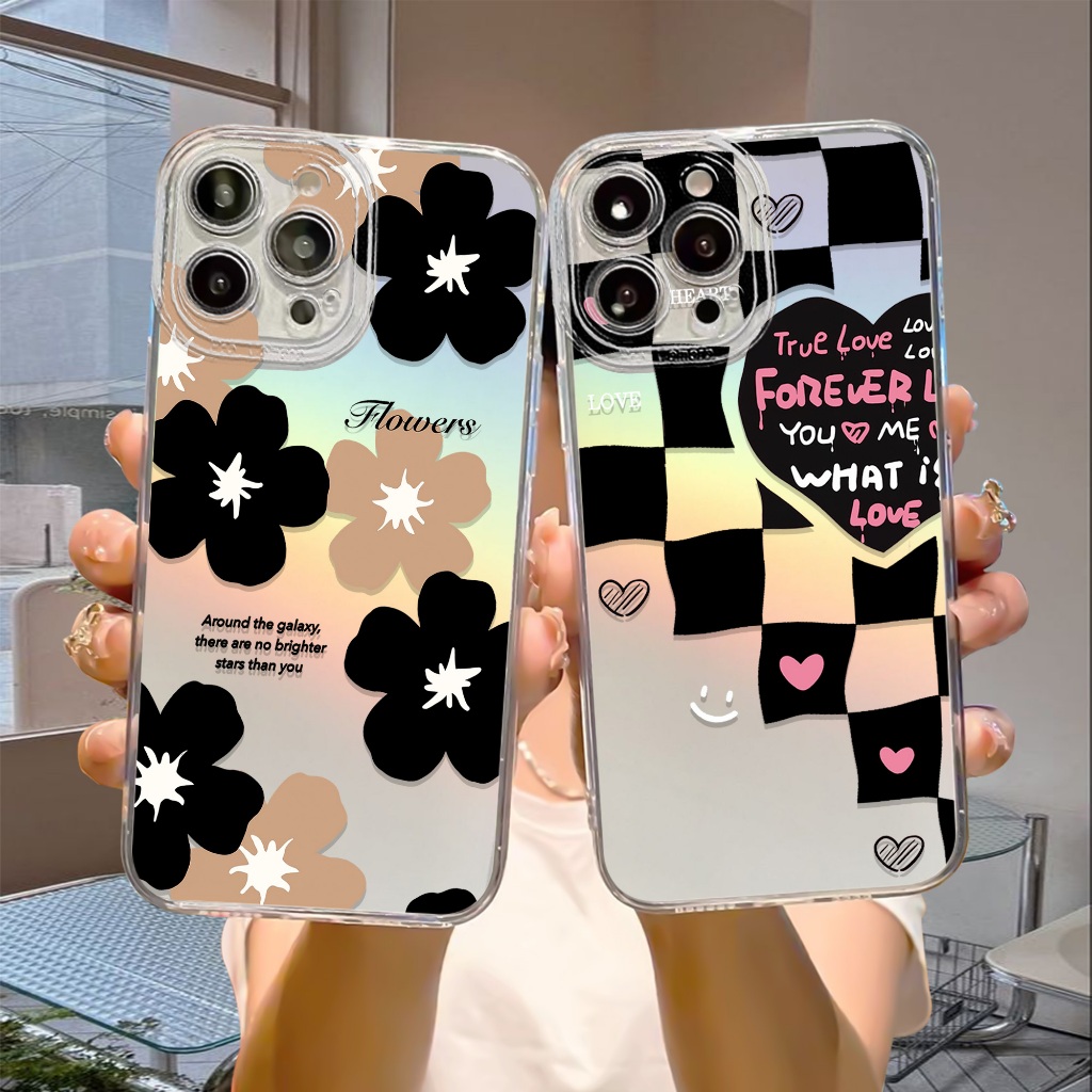 Case Hologram OPPO A5S A11K A12 A7 A15 A15S A57 A77S A58 4G Motif ( 3D BUNGA CATUR ) Softcase Hologr