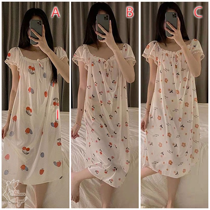 Daster Terusan Baju Tidur Wanita Transparan Big Size Sexy Sleepwear