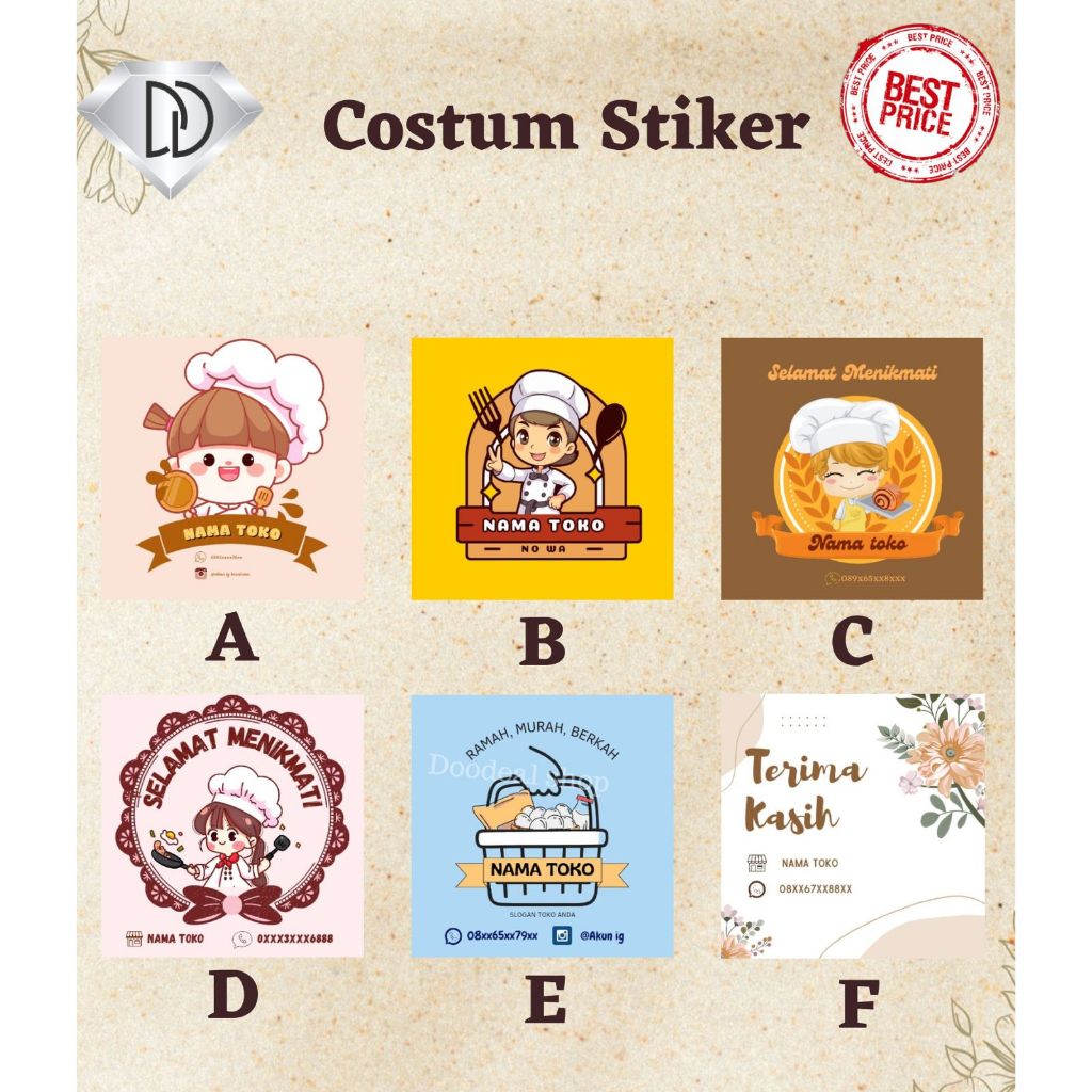 

1 pak = 100pcs stiker,Costum label nama toko ukuran 3x3xcm, Costum stiker toko, Costum stiker terimakasih,Costum label terimakasih, Costum stker thankyou ukuran 3x3 cm