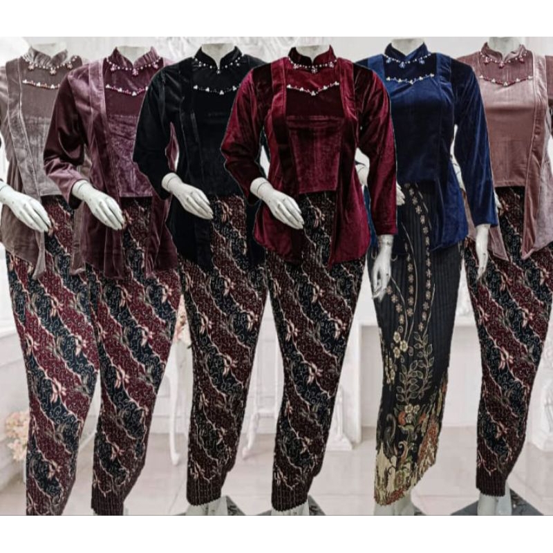 Atasan Kutu Baru Bludru Muslim Terbaru