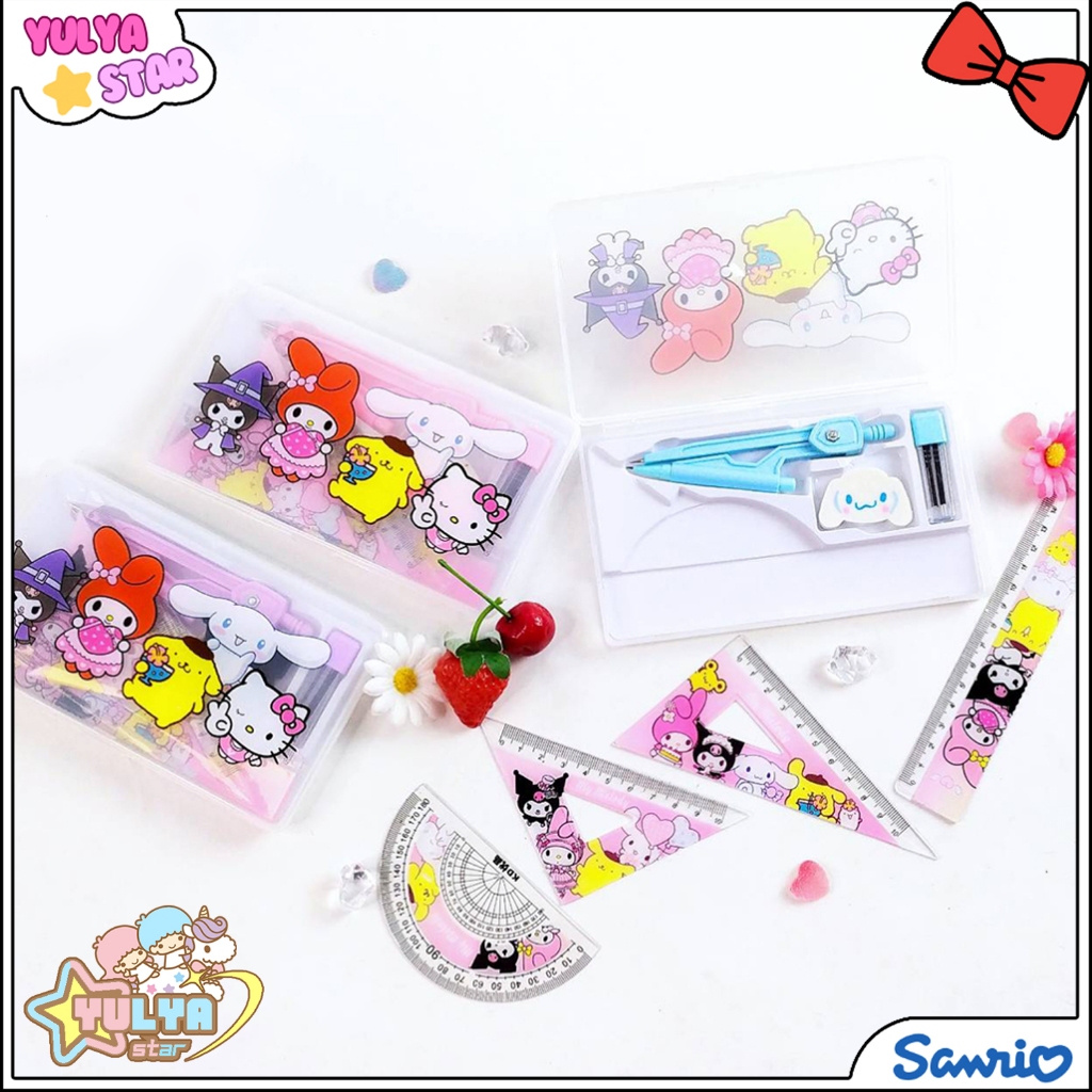 

Set Jangka motif SANRIO / Set penggaris jangka sekolah motif SANRIO