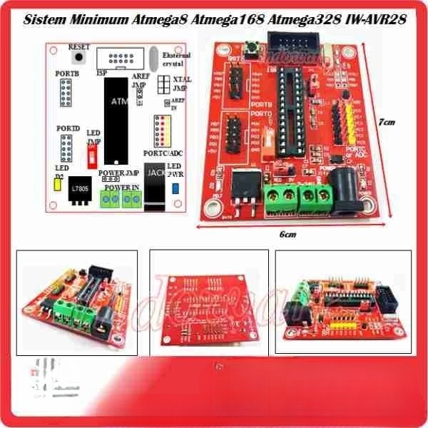Sistem Minimum Atmega8 Atmega168 Atmega328 IW-AVR28 invepow21 dijamin