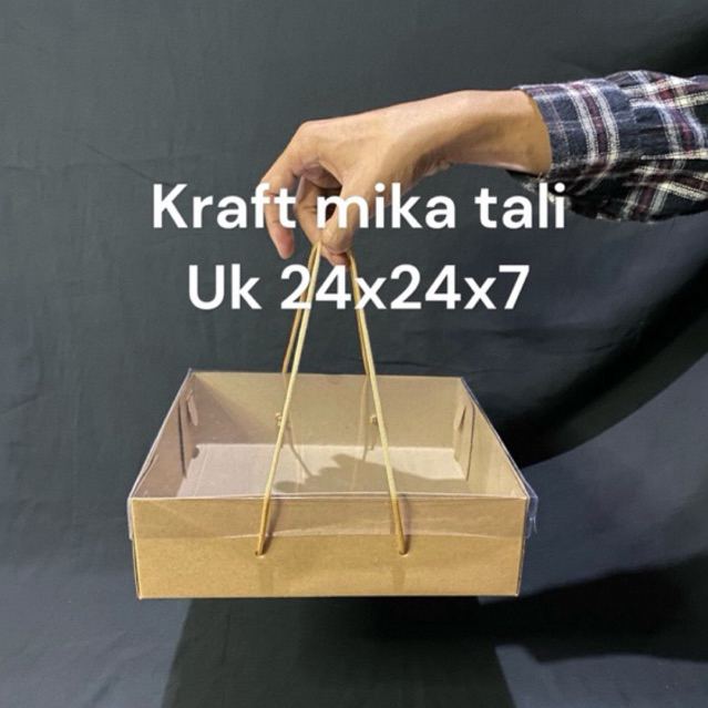 

Kraft tutup mika + tali uk 24x24x7