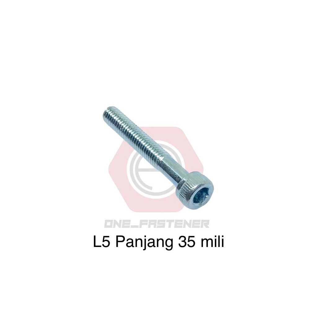 20 pcs Baut L M6x35 Putih Kunci L5 6mm 3.5cm 6x35 socket L Heads cap ulir 10