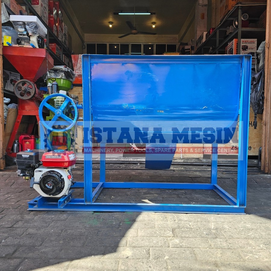 MESIN PENGADUK MIXER PAKAN TERNAK KAP 100KG COMPLETE MESIN BENSIN