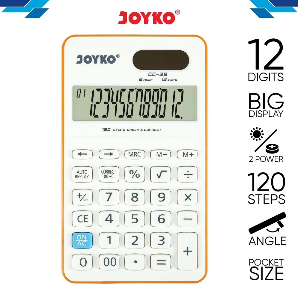 

Calculator Kalkulator Joyko CC38 12 Digits Check Correct KODE V6Y2