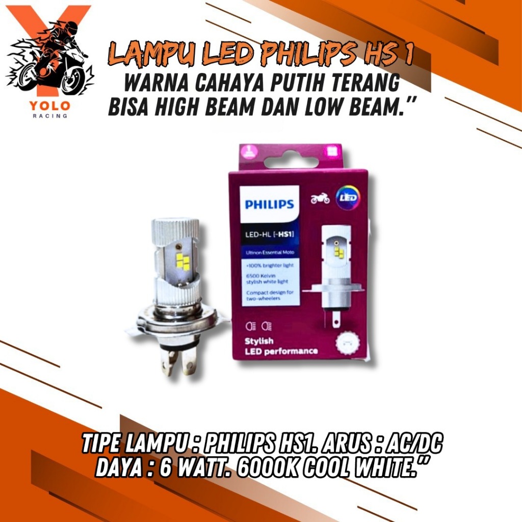 LAMPU DEPAN MOTOR LED PHILIPS-LAMPU LED 2SISI H6 ARUS DC M5 BST BOHLAM LAMPU DEPAN MOTOR LED HS1 H4 