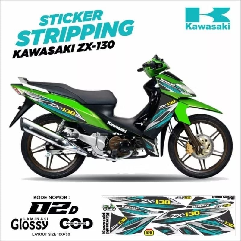 Bisa COD Striping Kawasaki ZX 130 stiker ZX 130 kode 02D