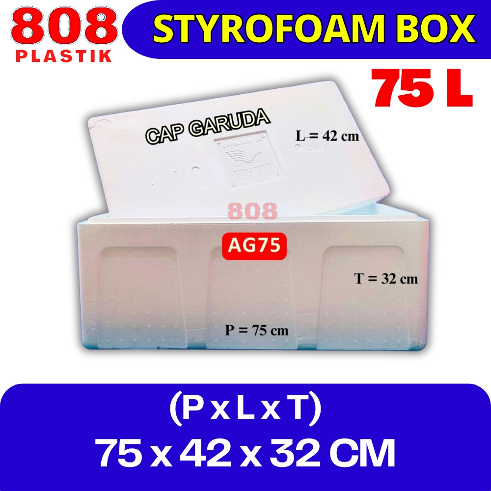

Styrofoam Box 75L GARUDA / Kotak Sterofoam Box Ikan AG75 Garuda (75 X 42 X 32 CM) Kapasitas 40 Kg