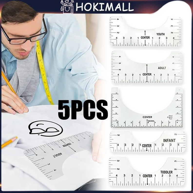 

5PCS Penggaris Pengukur Desain Model Round Neck TShirt Ruler Penggaris Kaos Untuk Sablon Round Neck KODE H6Z7