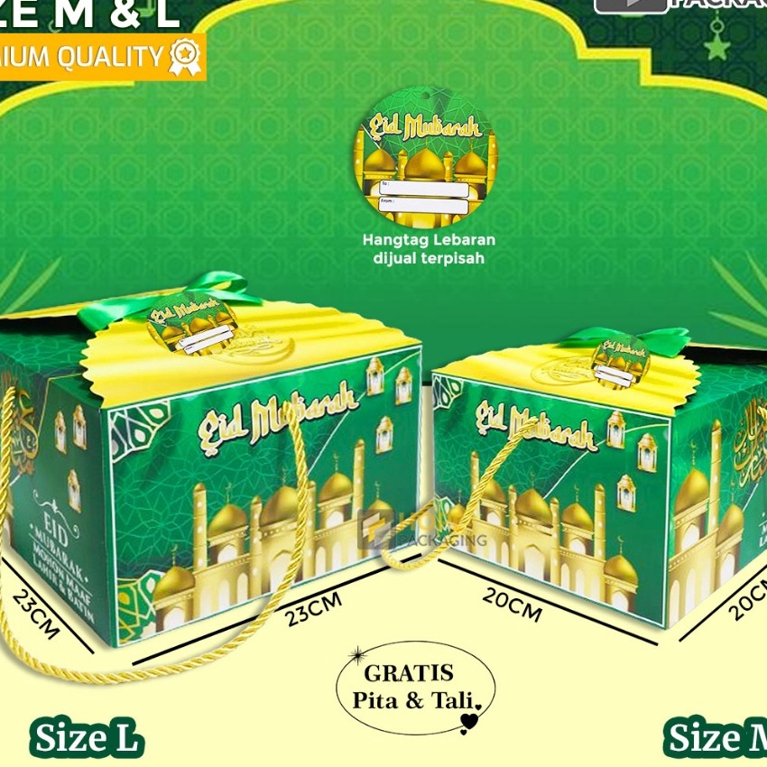 

KF7 5 Pcs Kotak Gift Box Hampers Lebaran Pita Hampers Idul Fitri Kotak Lebaran Kotak Kue Toples Lebaran Box Idul Fitri