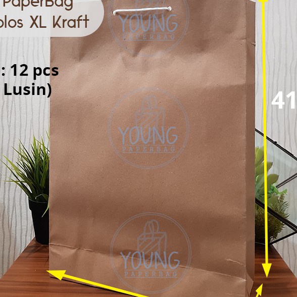 

KF7 Paper Bag Tas Kes XL Polos Uk29x1x41 1 lusin 12pcs