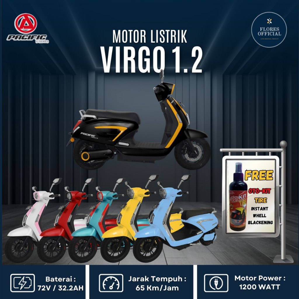 Sepeda Motor Listrik Virgo 1.2 12 1 2 Pacific Exotic Vespa Listrik