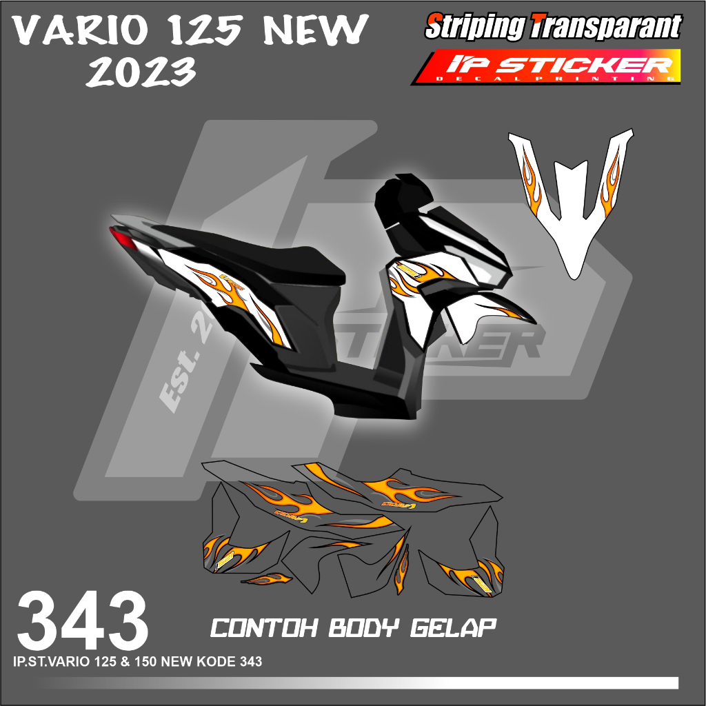VARIO 125 NEW 2020-2023 (COD) STIKER STRIPING MOTOR HONDA VARIO 125 NEW HOLOGRAM DAN TRANSPARAN