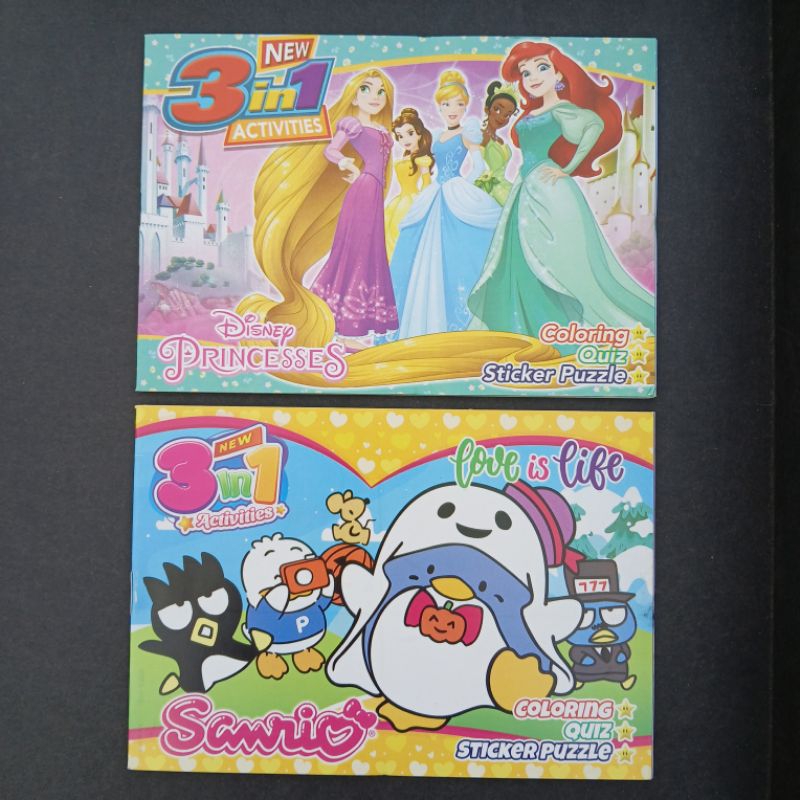 

buku mewarnai 3in1 Activities coloring Quiz stiker puzzle 1pcs 10 halaman 15x10cm