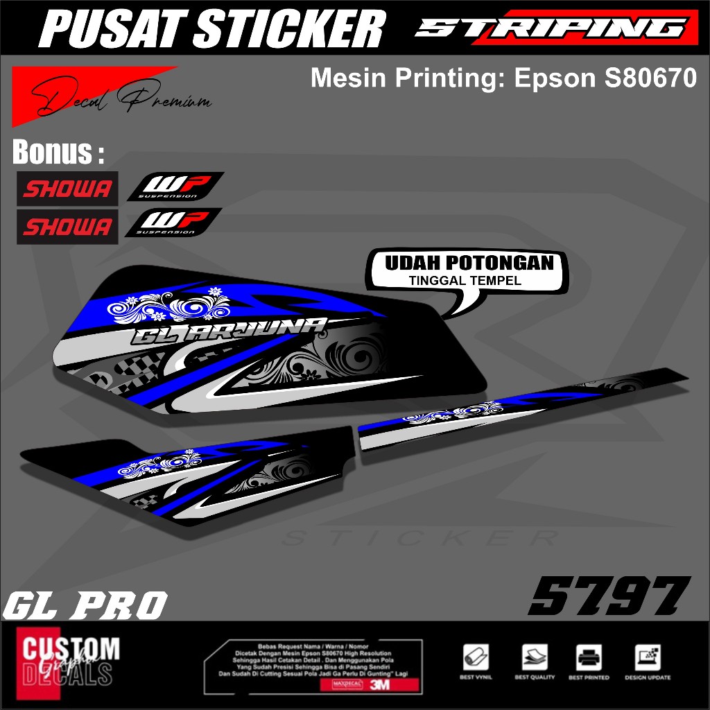 striping gl herex custom - striping gl standart custom - striping gl herex - stiker gl terbaru