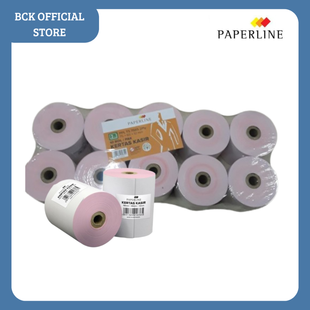 

Kertas Kasir PAPERLINE 75X65x12 mm - 2 PLY (PACK)