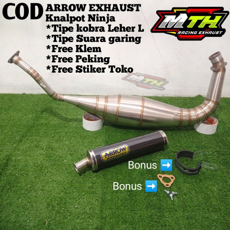 ARROW. Knalpot Ninja R, Ninja RR, Ninja SS Repsol Kobra leher L Arrow Karbon