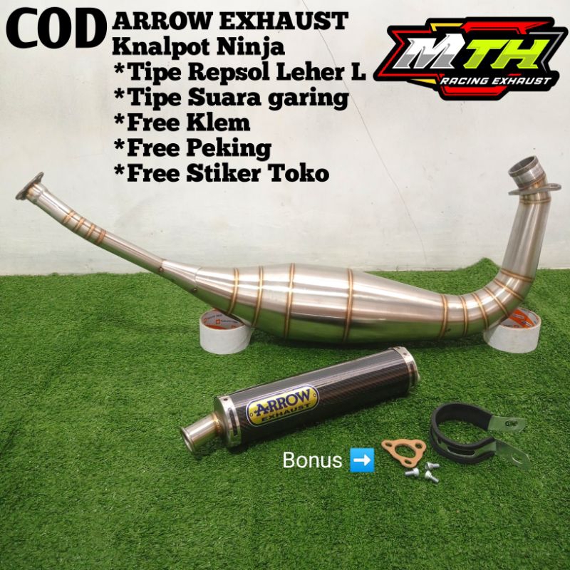 ARROW. Knalpot Ninja R, Ninja RR, Ninja SS Repsol Leher L Arrow Karbon