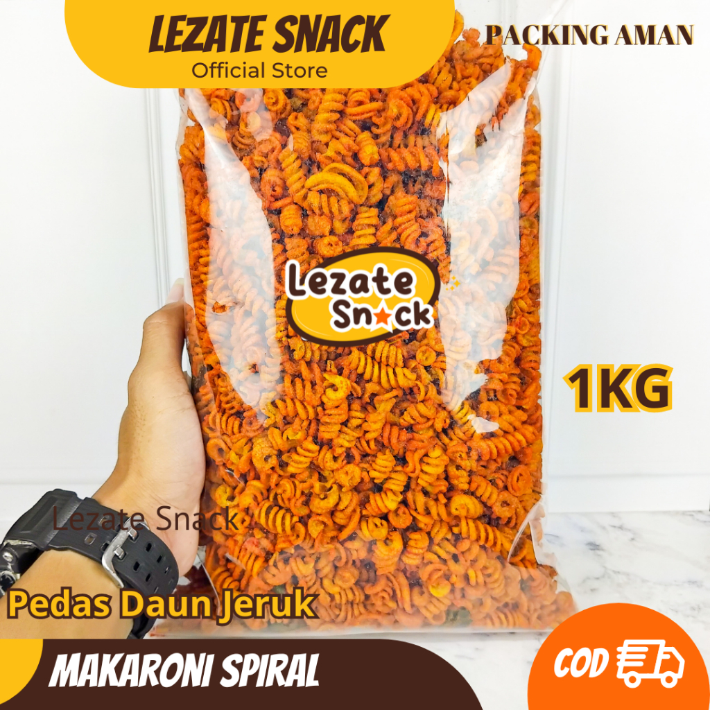 

Sedap Snack - Makaroni Bantet Spiral 1 KG Pedas Daun Jeruk Kiloan Murah Enak / Makaroni Spiral Makaroni Ulir Food Noodles