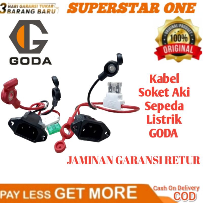 Kabel soket aki sepeda motor listrik Goda