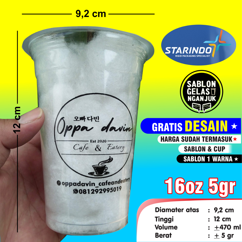 Sablon Gelas Cup 16oz Starindo 5gr Murah
