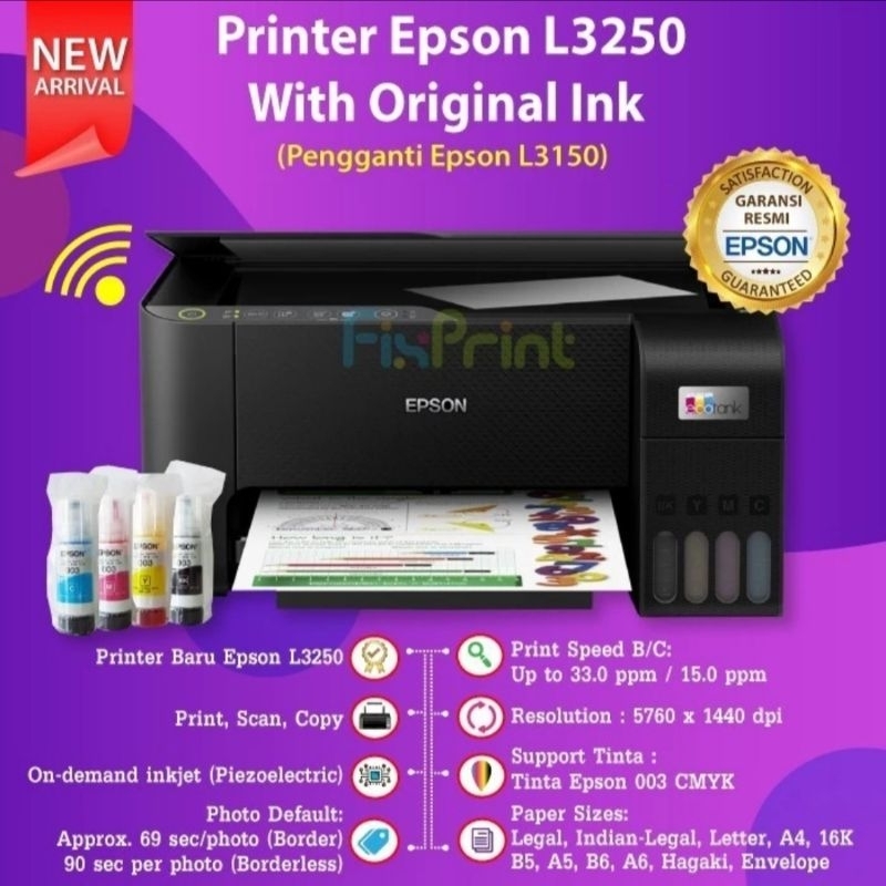 printer epson L3250 second bekas (print, scan, copy, wifi)