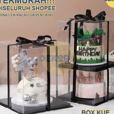 

KP8 BOX MIKA KUE TRANSPARAN Kotak Kue Ulang Tahun Cake Box mika Dus Kue Tart Mika Box Packaging Kue Box Mika Kue Imlek Packaging Imlek