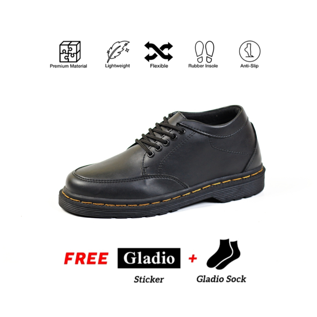 Gladio Marcos - Sepatu Pantofel Formal Docmart Low Boots Kerja Pria