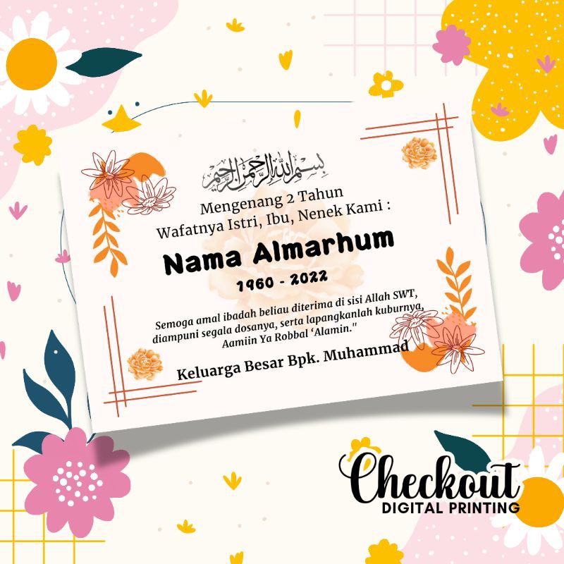 Stiker tahlilan | stiker mengenang 40 100 1000 hari 1 2 3 tahun | Stiker hari wafatnya